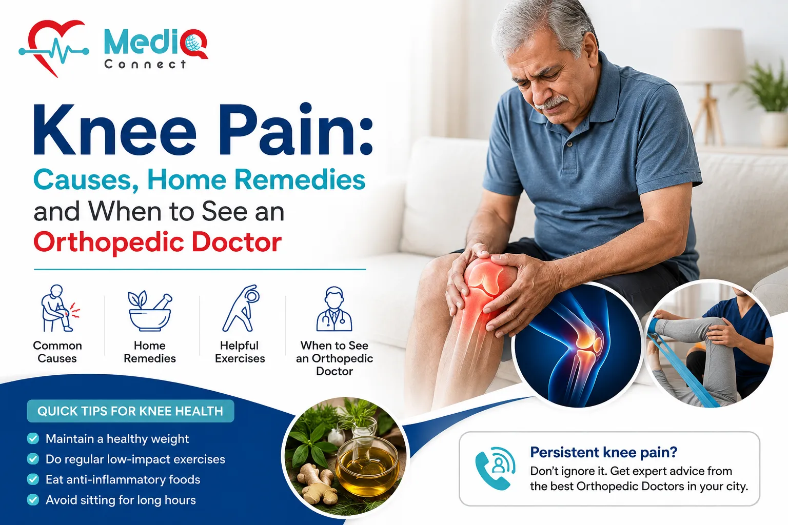 Knee Pain: Causes, Home Remedies and When to See an Orthopedic Doctor