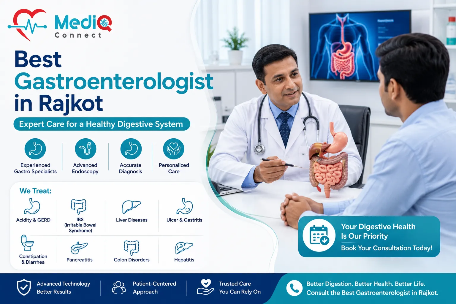 Best Gastroenterologist in Rajkot: Your Complete Guide to Expert Digestive Care with MediQConnect
