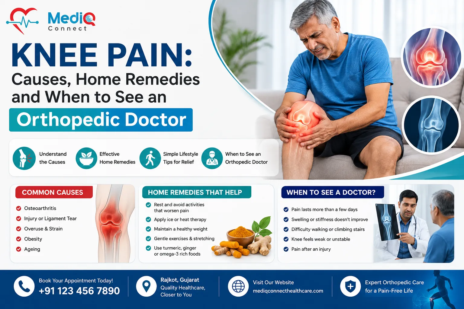 Knee Pain: Causes, Home Remedies and When to See an Orthopedic Doctor